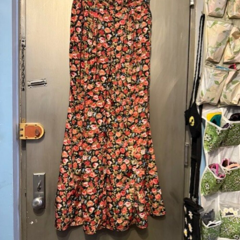 Vintage Boho Wide Leg Floral Bell Bottom Pants - Picture 4 of 16